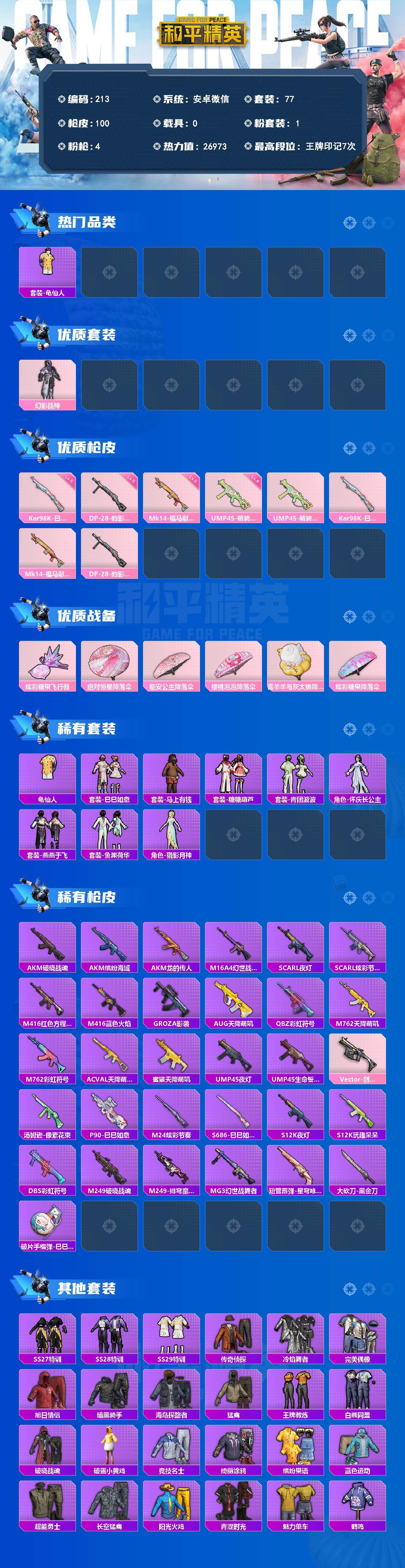 HPLX4134584和平精英账号详情图2