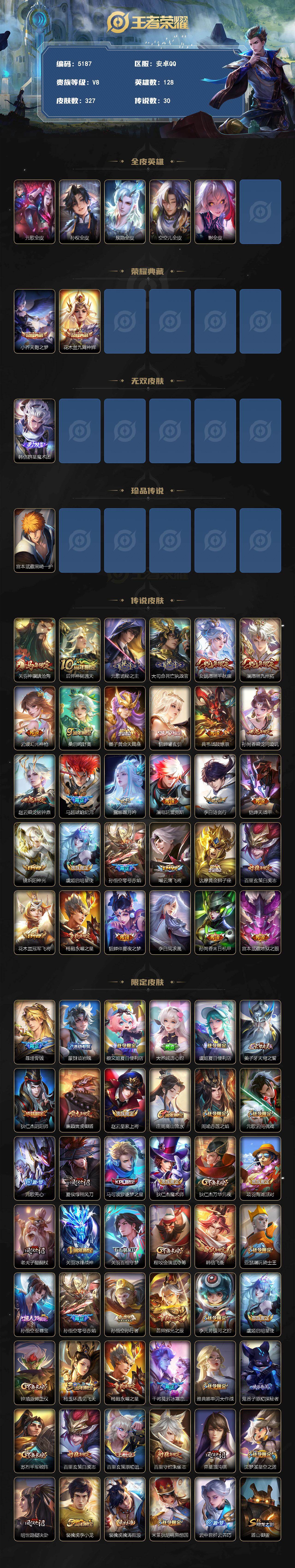 WZJZ4238287王者荣耀账号详情图2