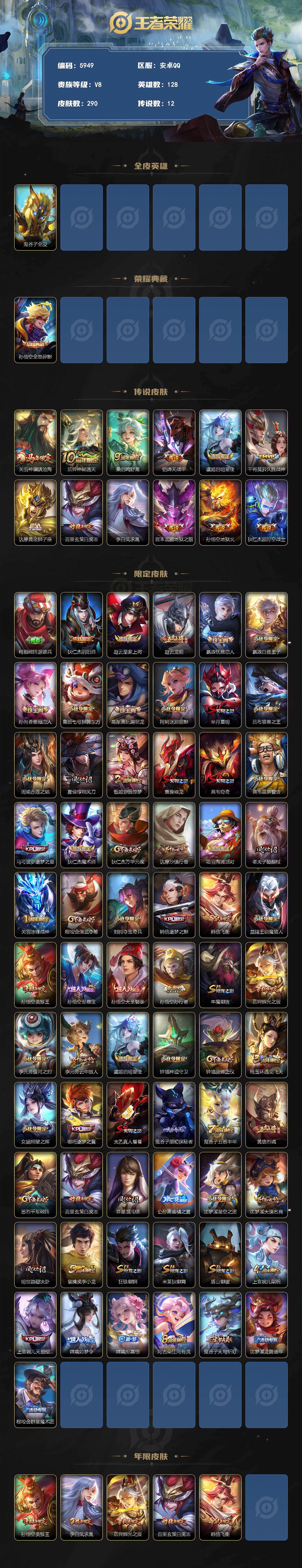 WZLX4235324王者荣耀账号详情图2