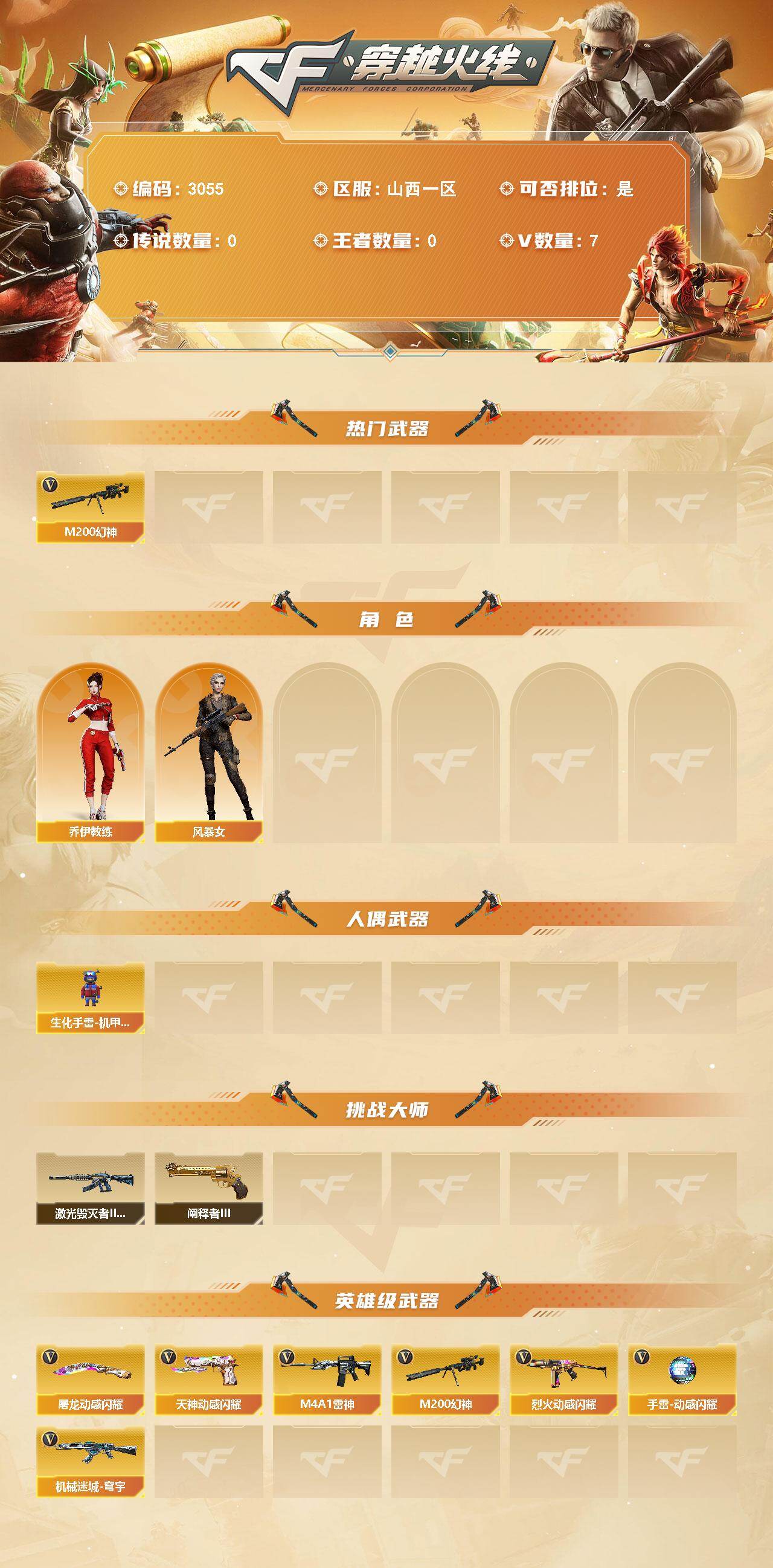 CFCMW463269穿越火线账号详情图2