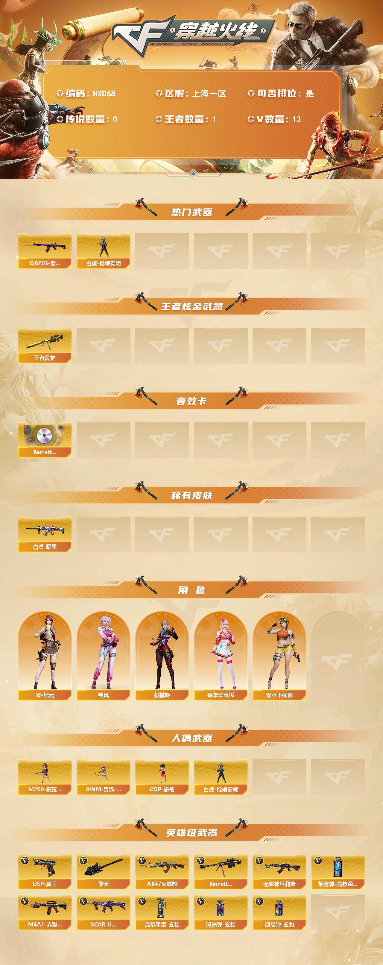 CFEY462057穿越火线账号详情图2