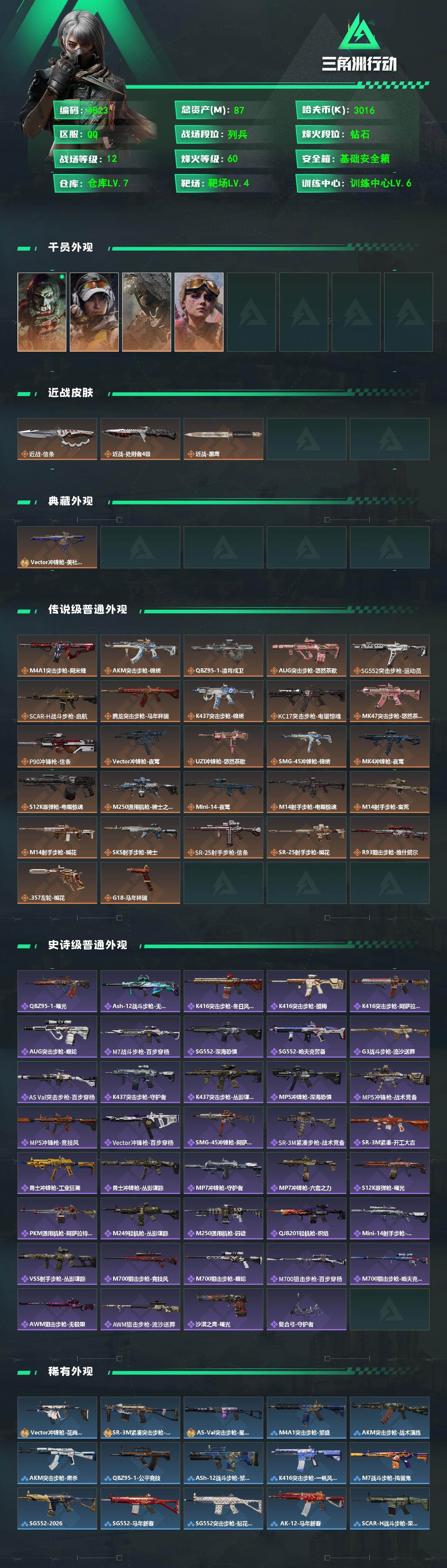 SJZQM474090三角洲行动账号详情图4