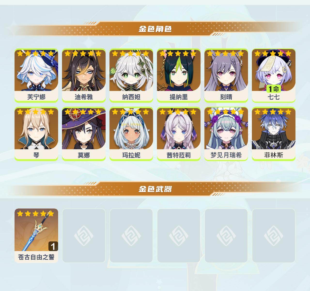 YSEY43519原神账号详情图3 YSEY43519原神账号详情图3