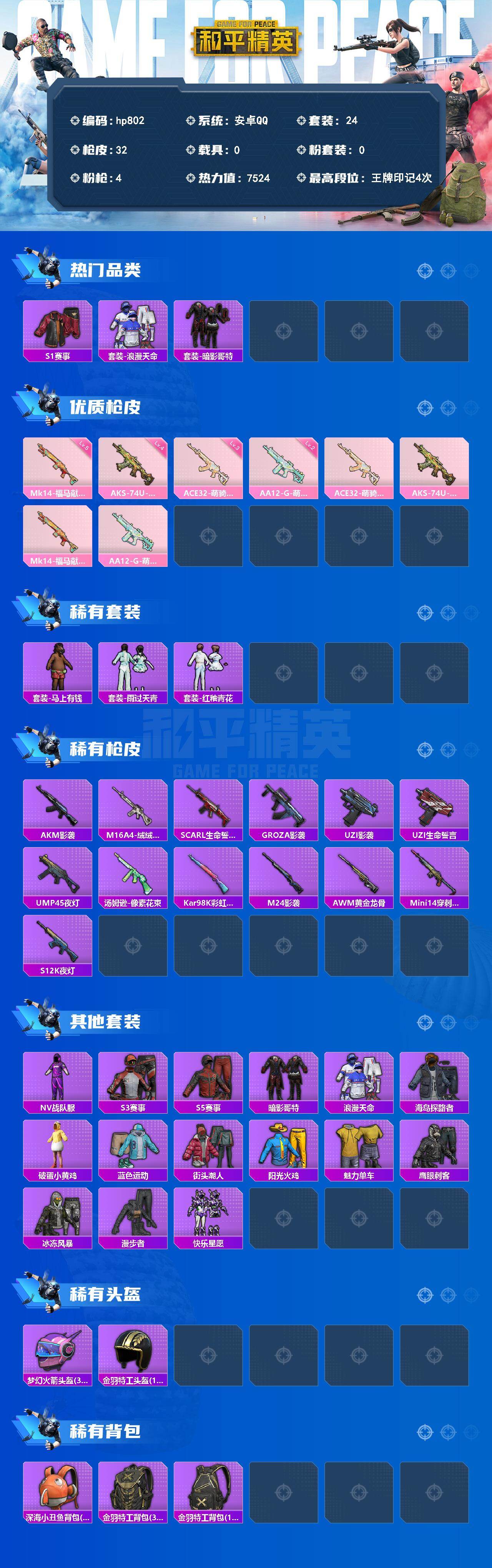 HPCMW4135128和平精英账号详情图2 HPCMW4135128和平精英账号详情图2