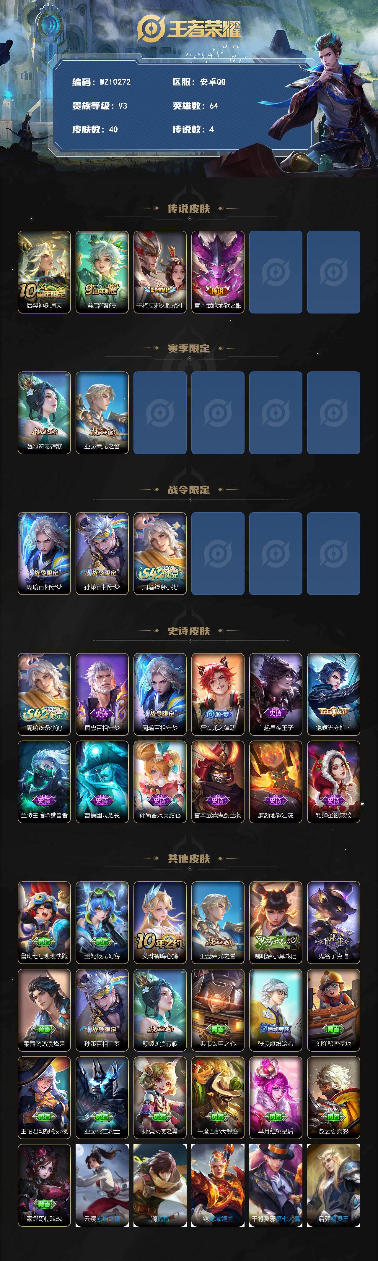 WZXS4260267王者荣耀账号详情图2