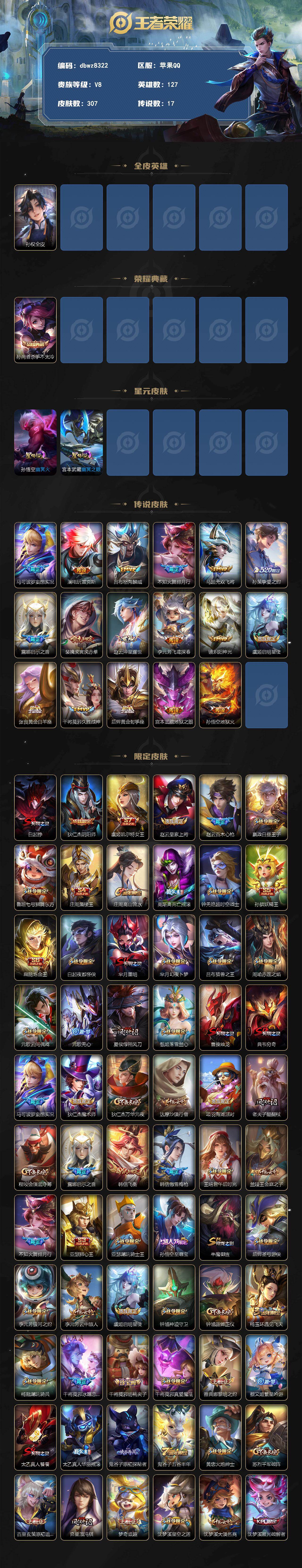 WZQM4240888王者荣耀账号详情图3 WZQM4240888王者荣耀账号详情图3