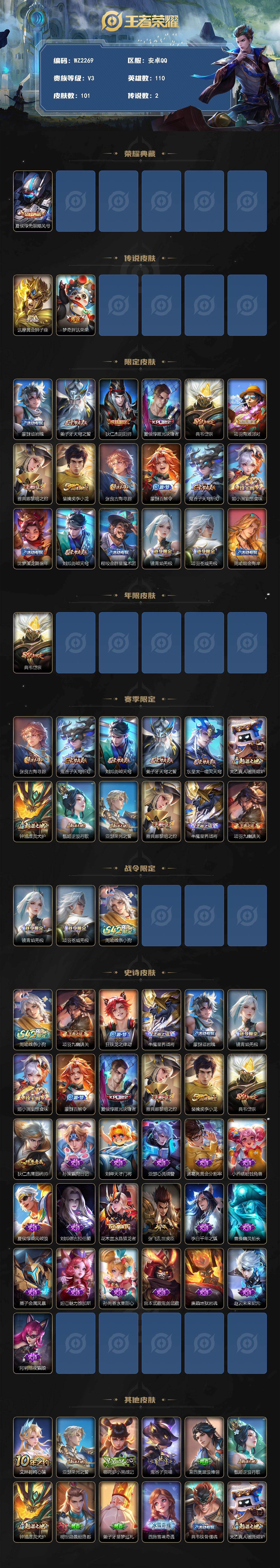 WZLX4237538王者荣耀账号详情图2