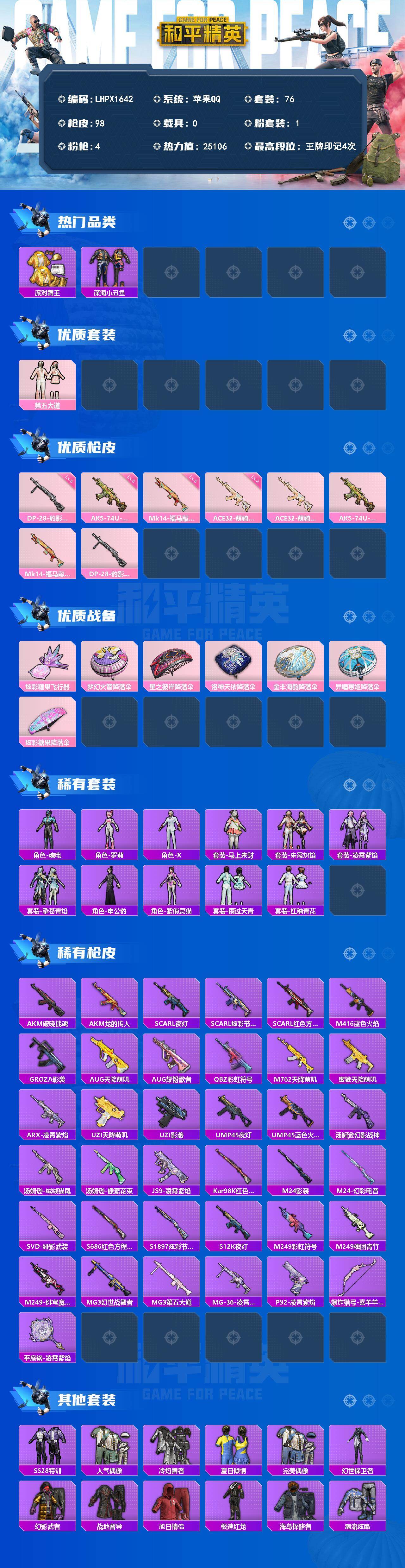 HPLX4131360和平精英账号详情图2