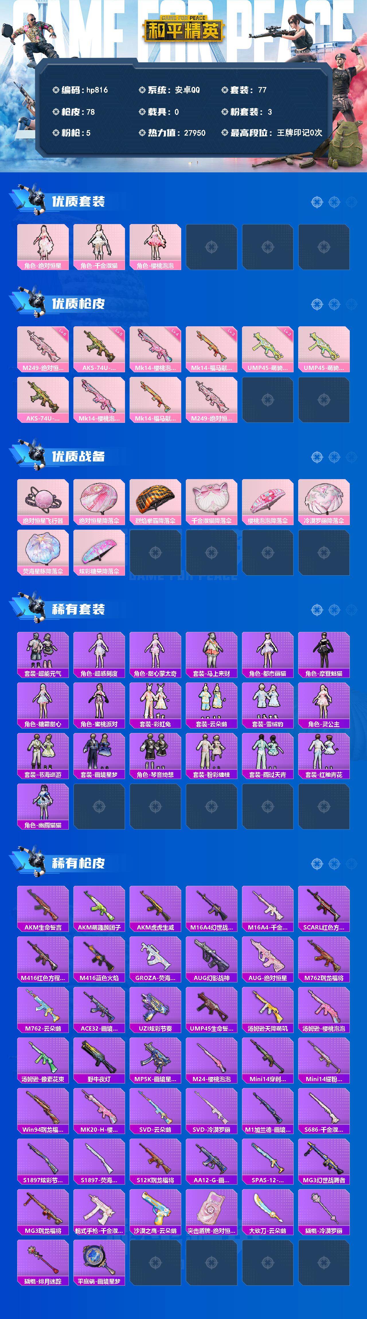 HPLX4131495和平精英账号详情图2