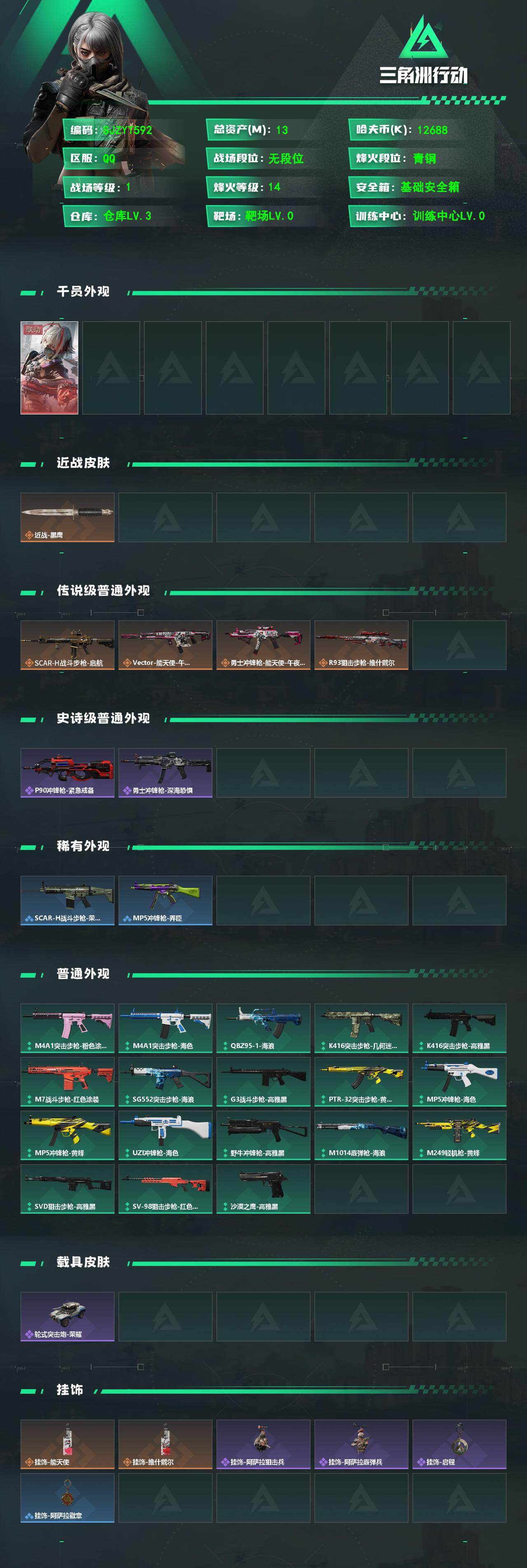 SJZEY474450三角洲行动账号详情图2