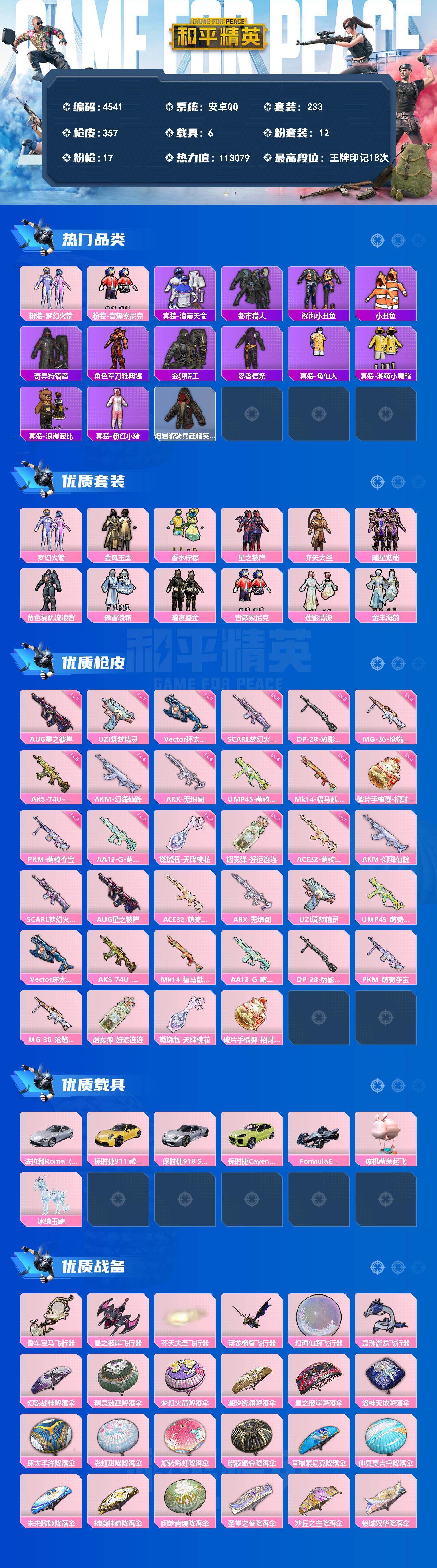 HPLX4132309和平精英账号详情图2