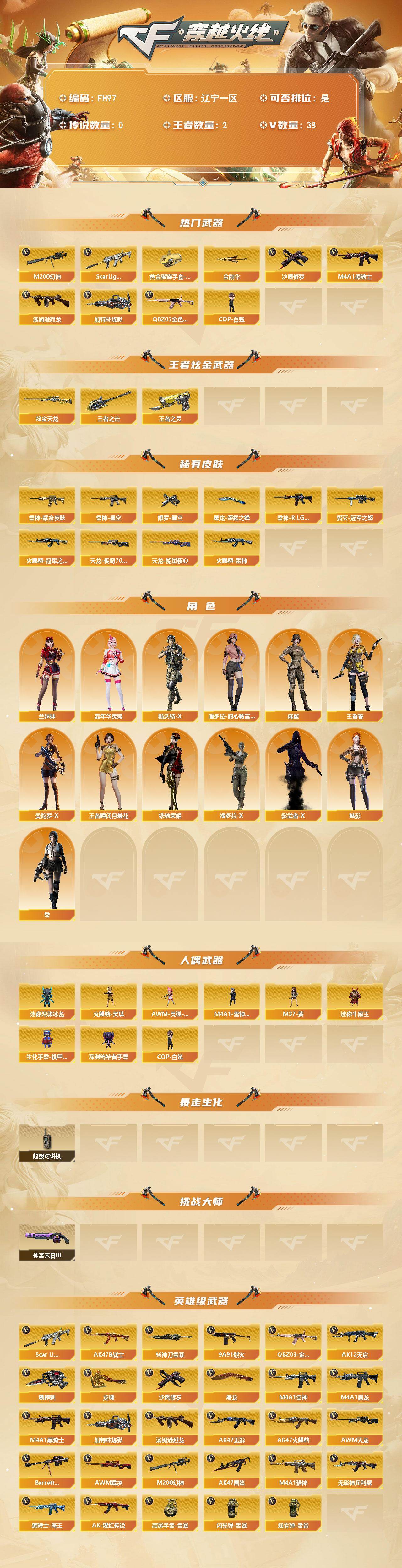 CFLX462299穿越火线账号详情图2