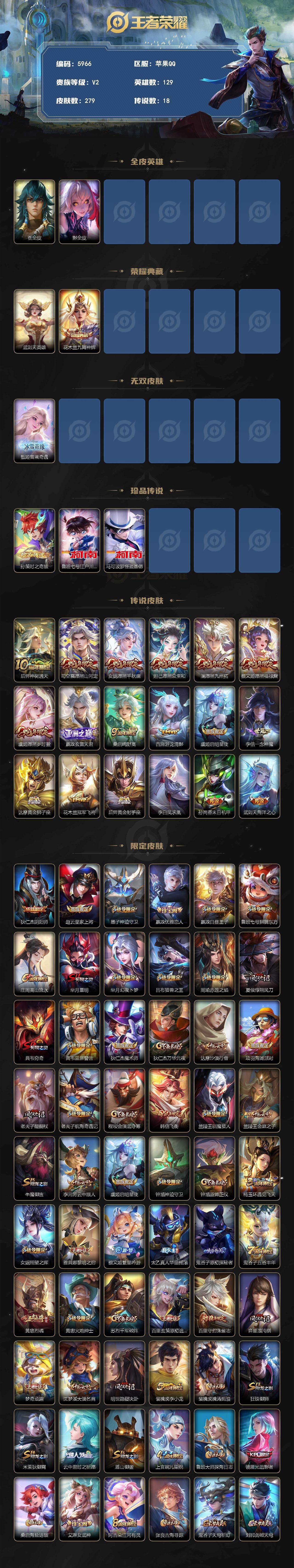 WZLX4237913王者荣耀账号详情图2