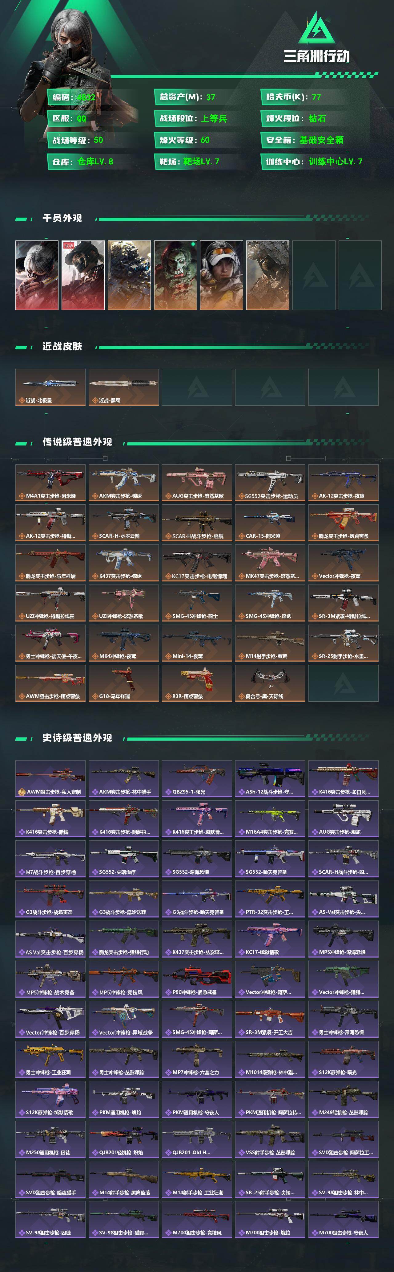 SJZQM474105三角洲行动账号详情图4