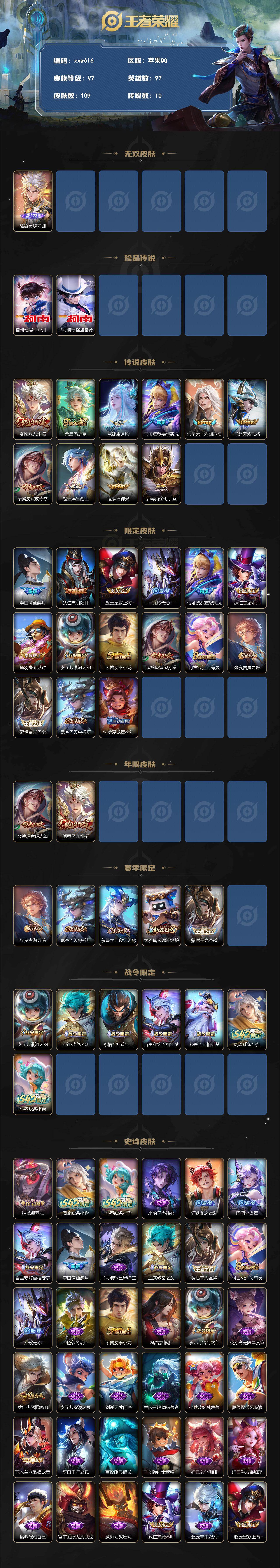 WZQM4240148王者荣耀账号详情图3