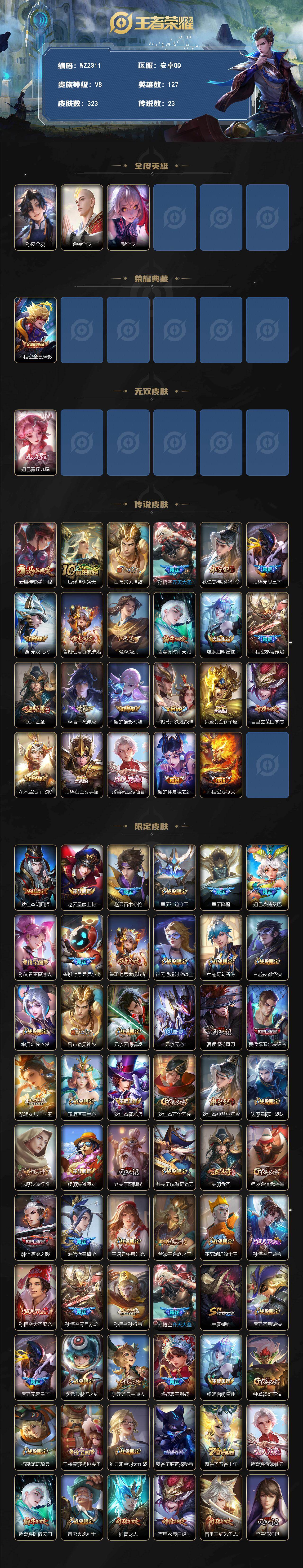 WZCMW4250367王者荣耀账号详情图2