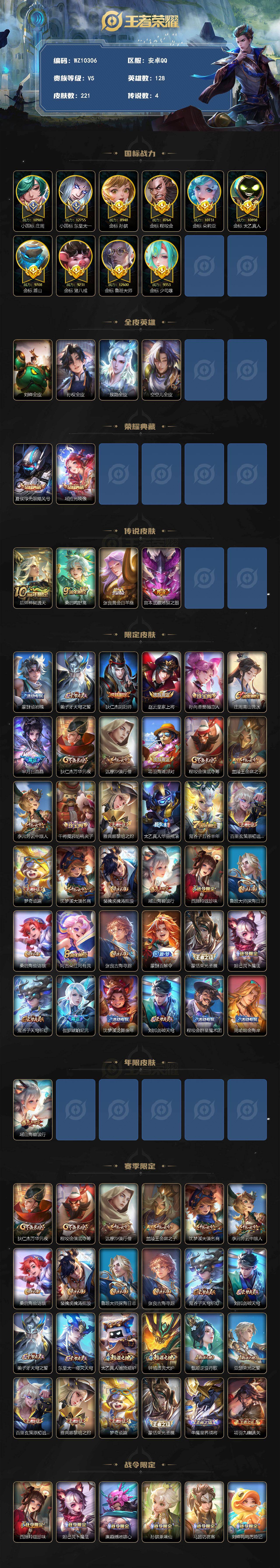 WZXS4262780王者荣耀账号详情图2