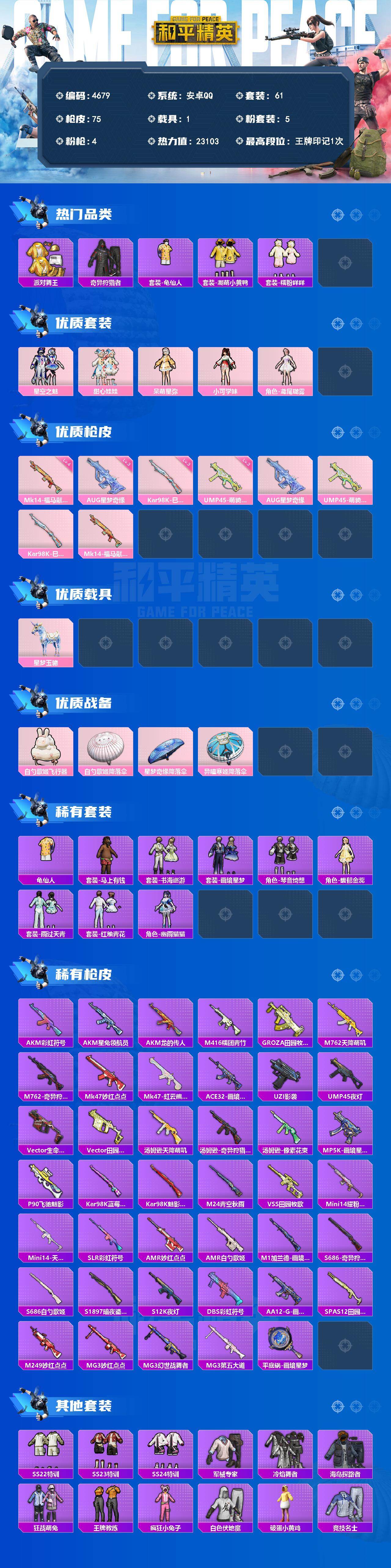 HPLX4133923和平精英账号详情图2