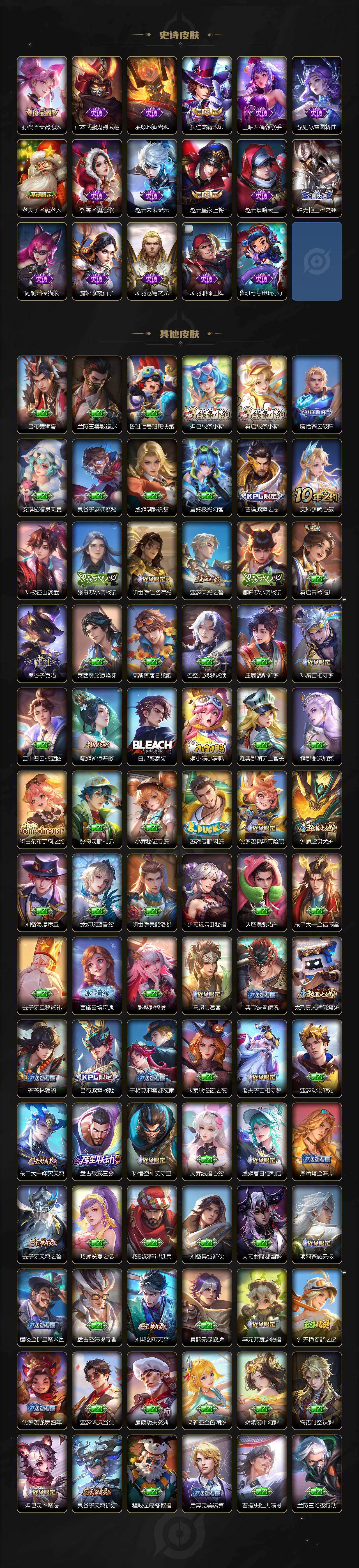 安卓Q-V10-最强王者段位-129英雄-781皮肤-20典藏皮肤-1典藏英雄-1珍品无双-14无双-10珍品传说-142传说-273史诗
【英雄全皮】:廉颇全皮,小乔全皮,赵云全皮,墨子全皮,妲己