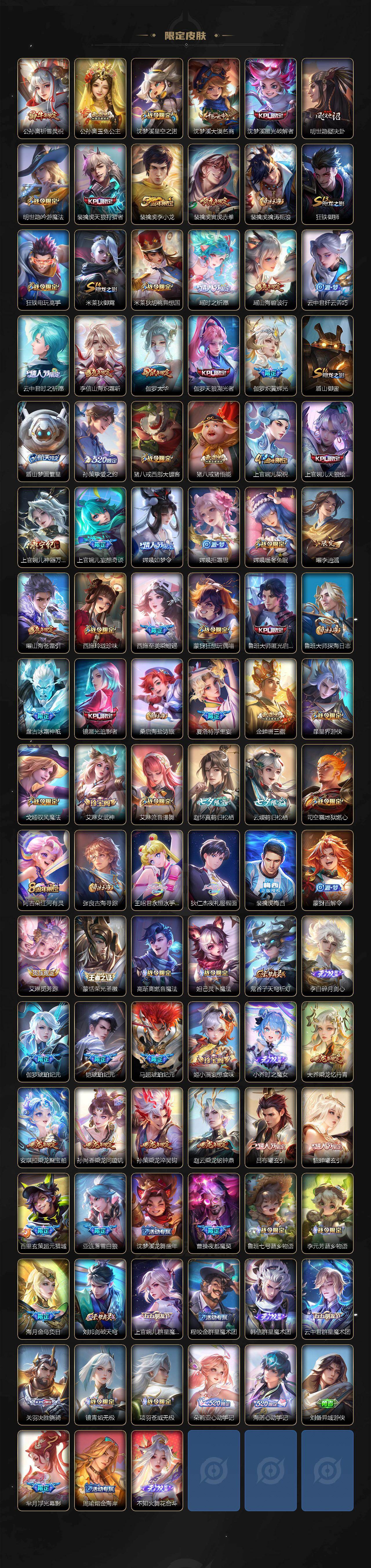安卓Q-V11-最强王者段位-129英雄-784皮肤-20典藏皮肤-1典藏英雄-1珍品无双-14无双-10珍品传说-142传说-274史诗
【英雄全皮】:廉颇全皮,小乔全皮,赵云全皮,墨子全皮,妲己