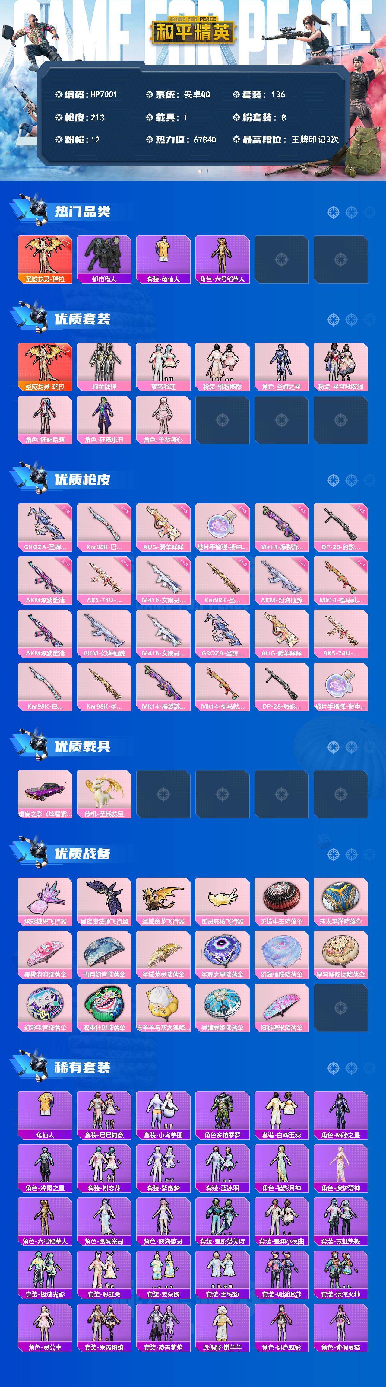 和平精英账号安卓QQ公主号-地铁满天赋-瑞拉2级/羊梦糖心/AUG暖羊咩咩5级/手雷瓶中星球5级/M4女娲灵识3级/都市