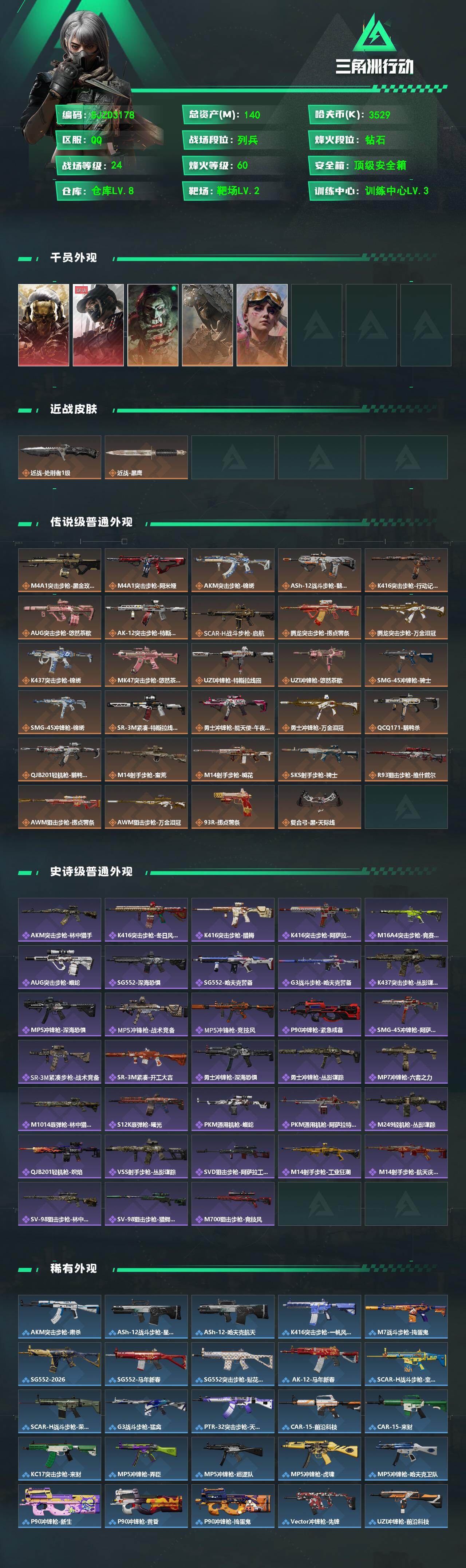 SJZQM474465三角洲行动账号详情图3