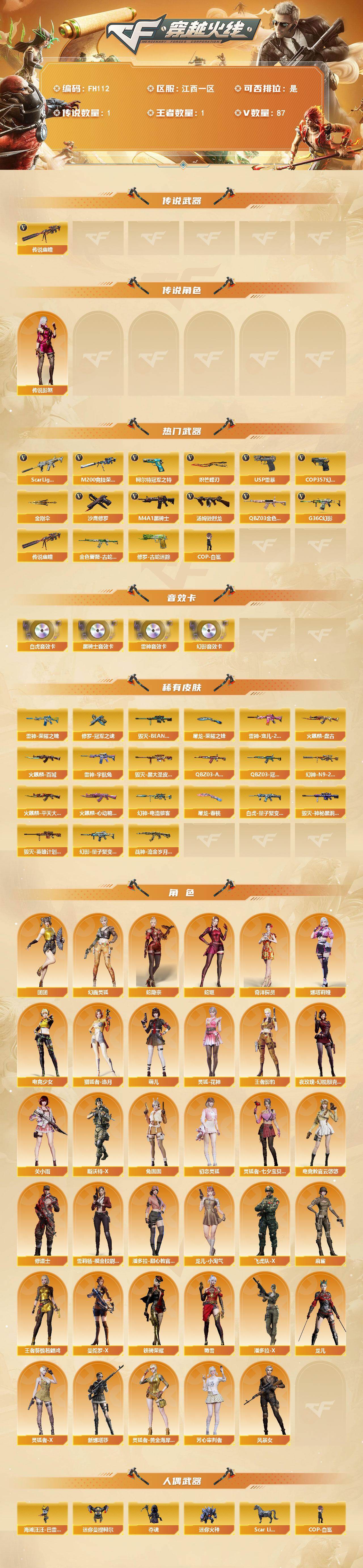 CFLX463080穿越火线账号详情图2