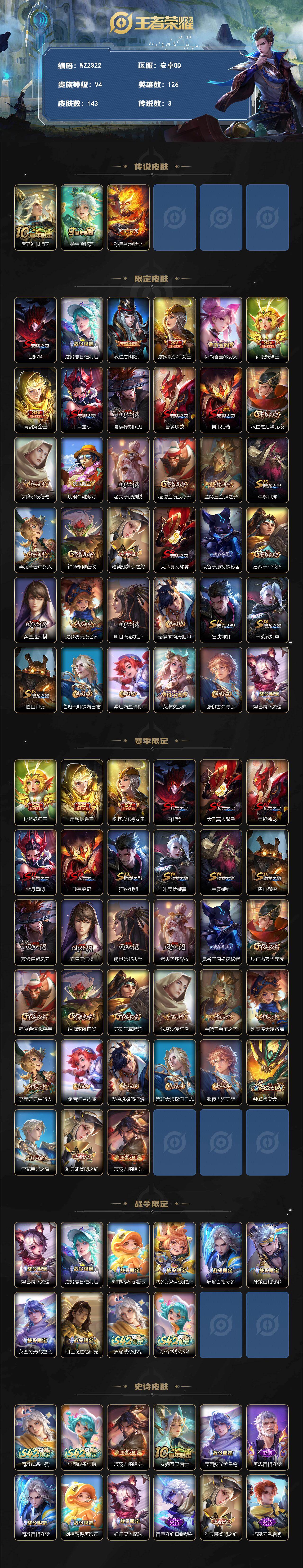 WZLX4242898王者荣耀账号详情图2