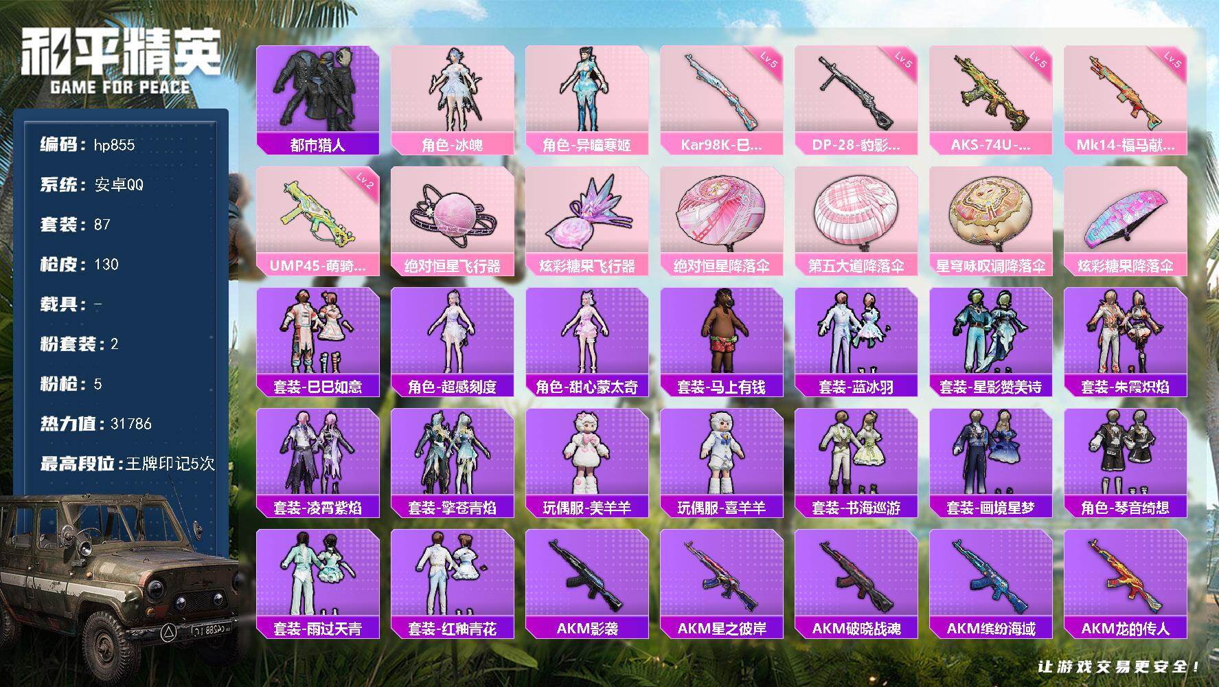 HPLX4134509和平精英账号详情图4