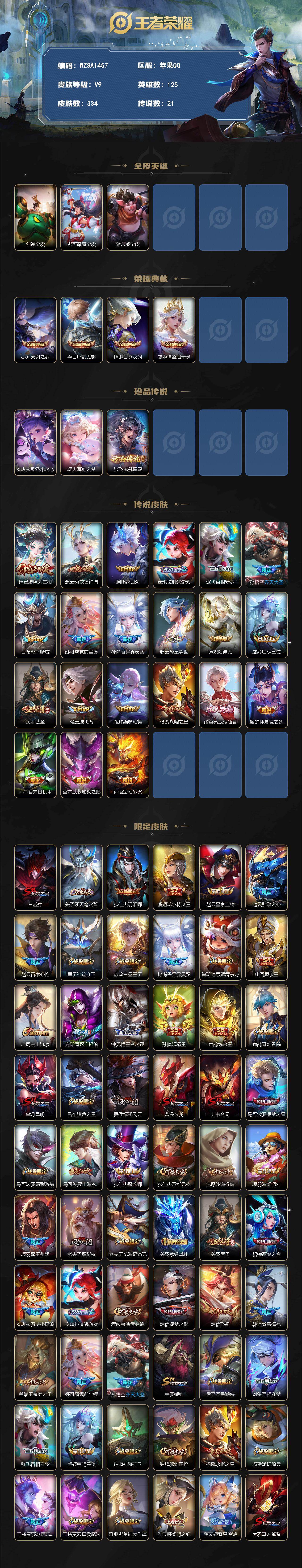 WZQM4244393王者荣耀账号详情图3 WZQM4244393王者荣耀账号详情图3