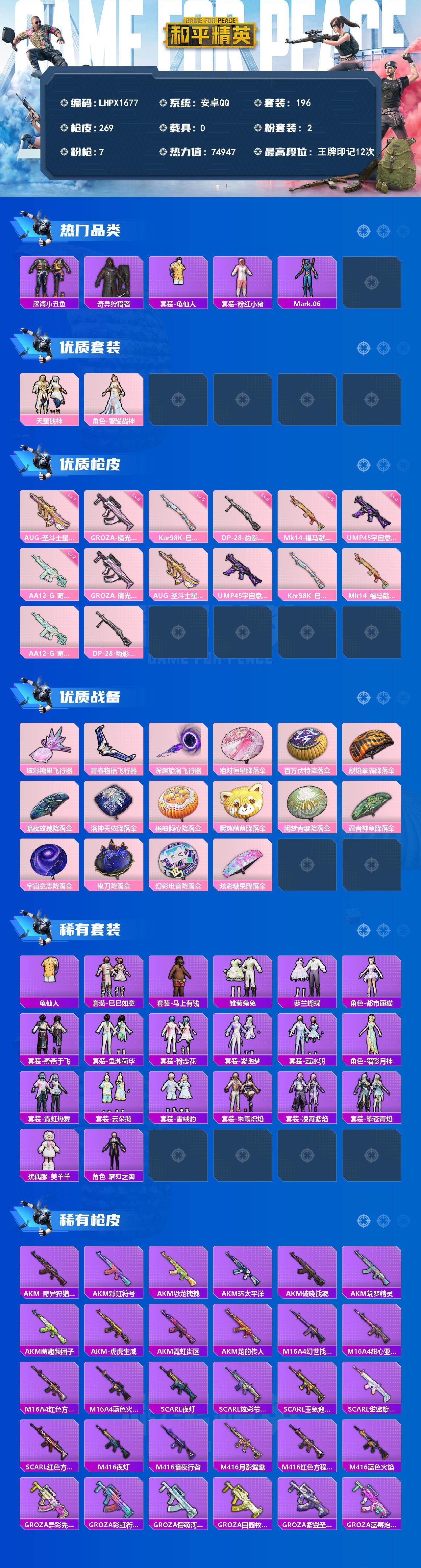 HPLX4134648和平精英账号详情图2