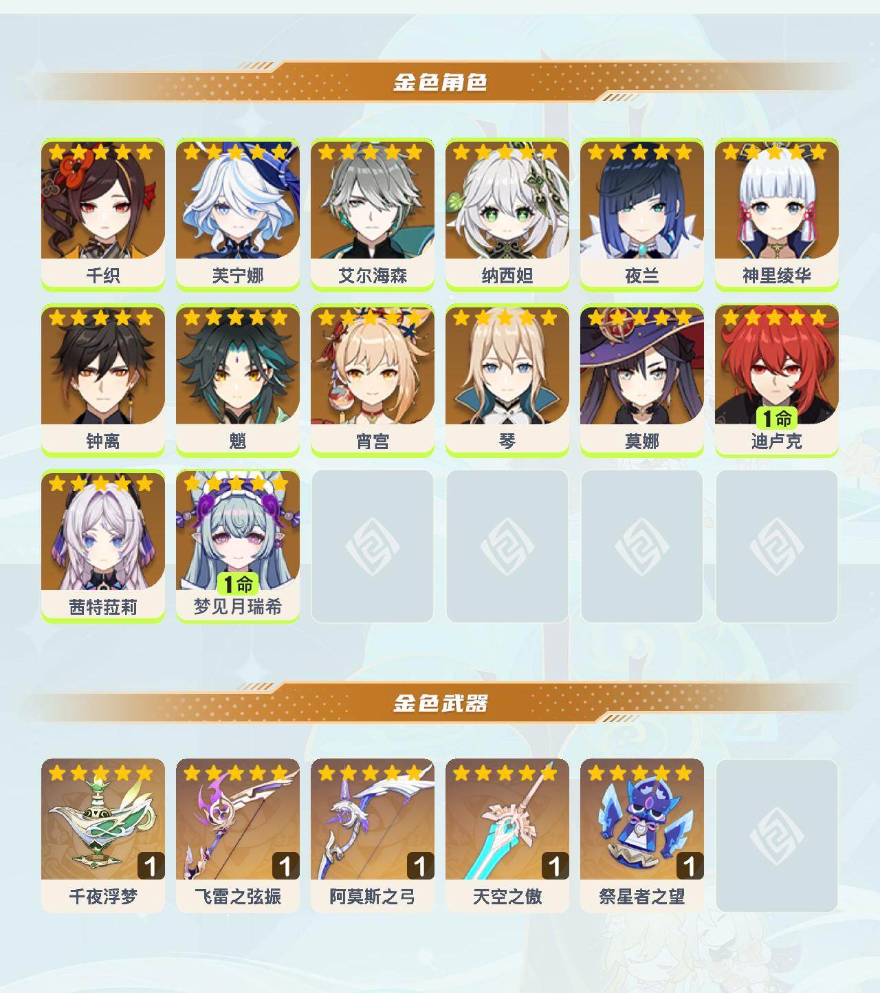 YSEY43596原神账号详情图3 YSEY43596原神账号详情图3