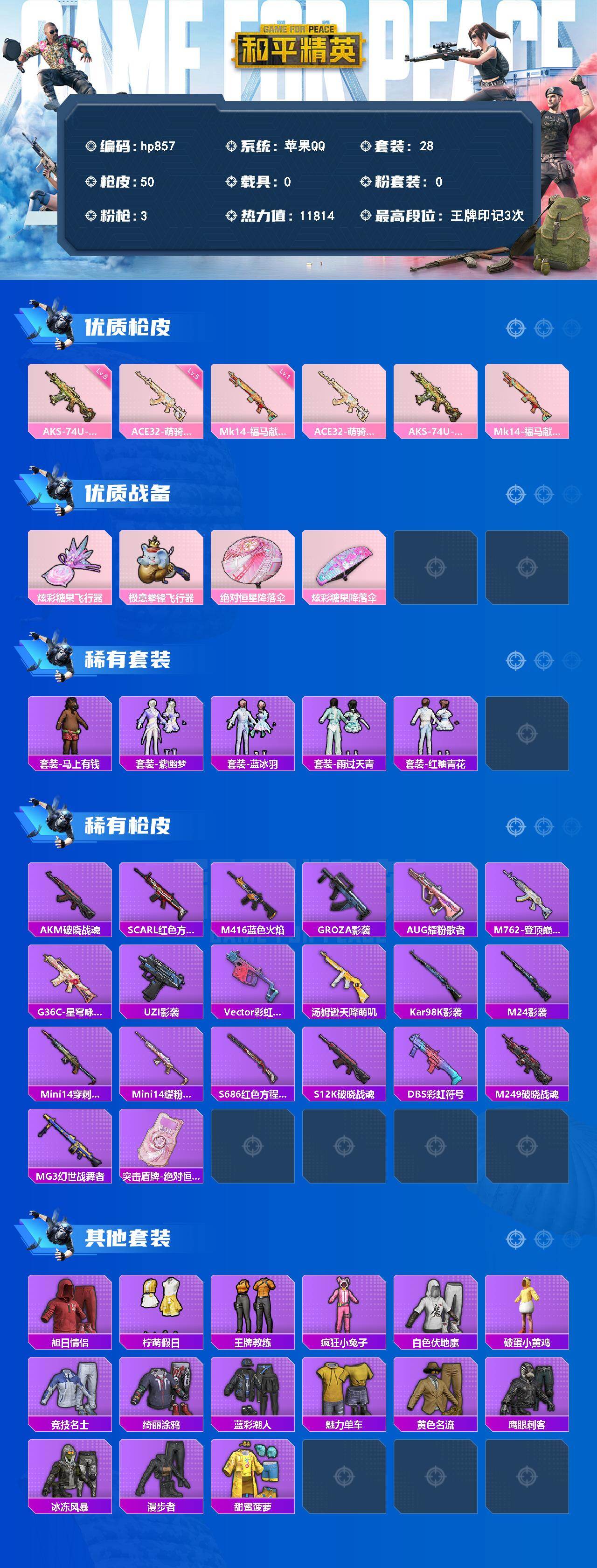 HPLX4134456和平精英账号详情图2