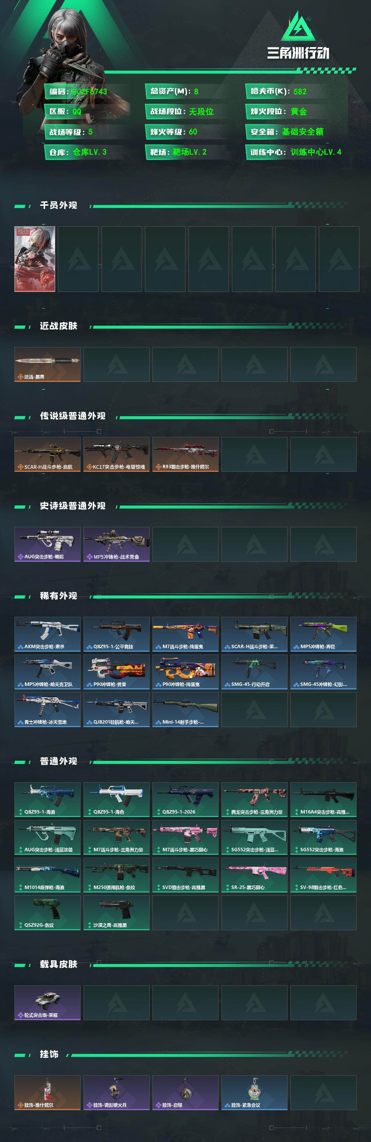 SJZQM474912三角洲行动账号详情图3