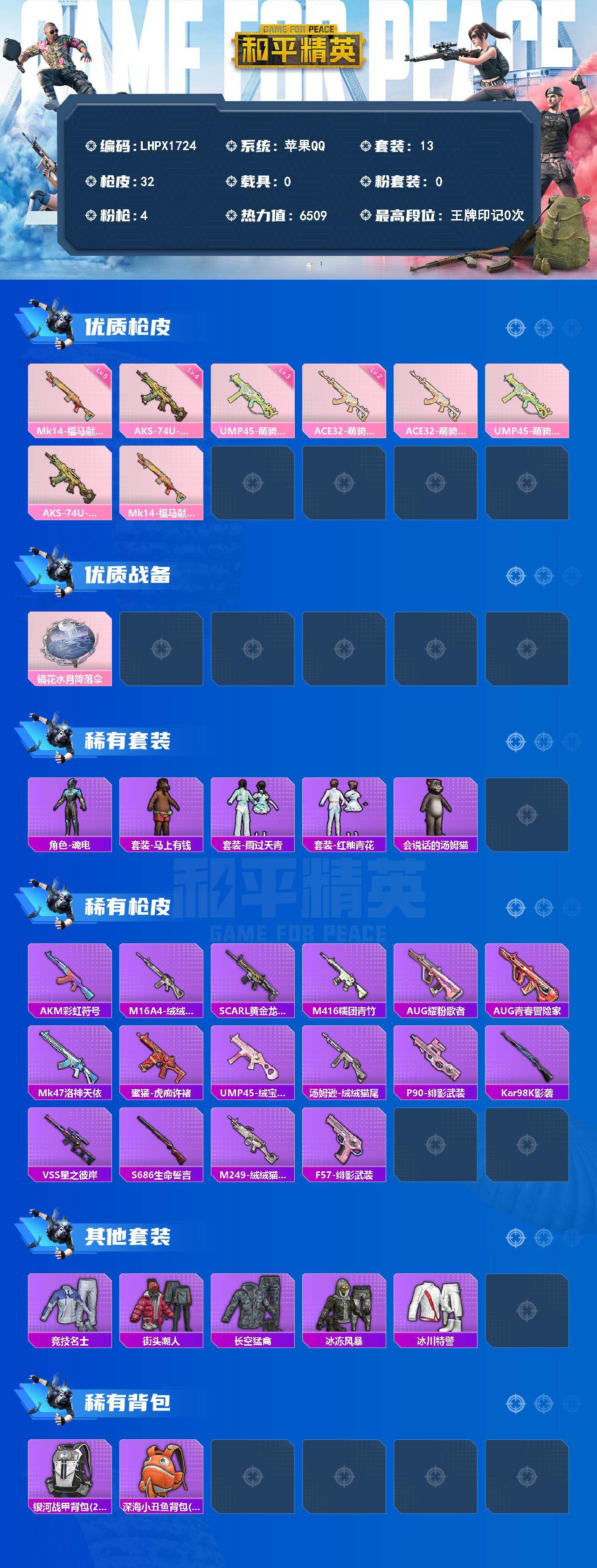 HPLE4137345和平精英账号详情图2