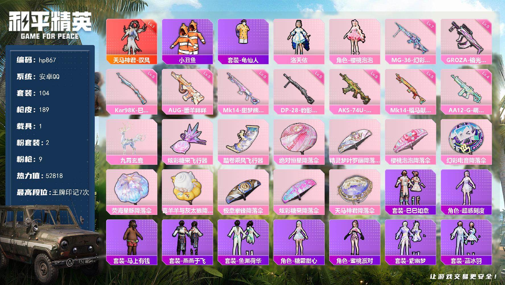 HPLX4134361和平精英账号详情图5