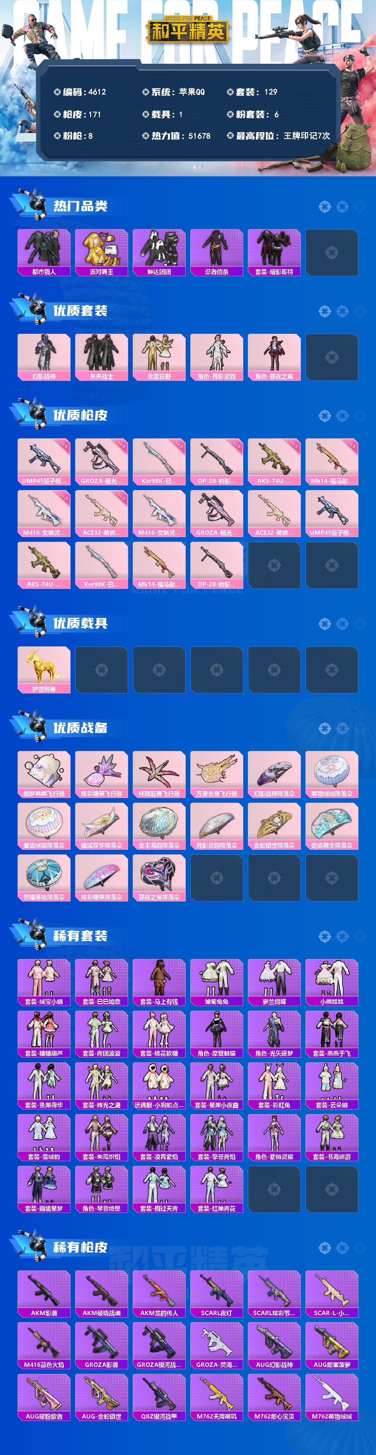 HPLX4134437和平精英账号详情图2