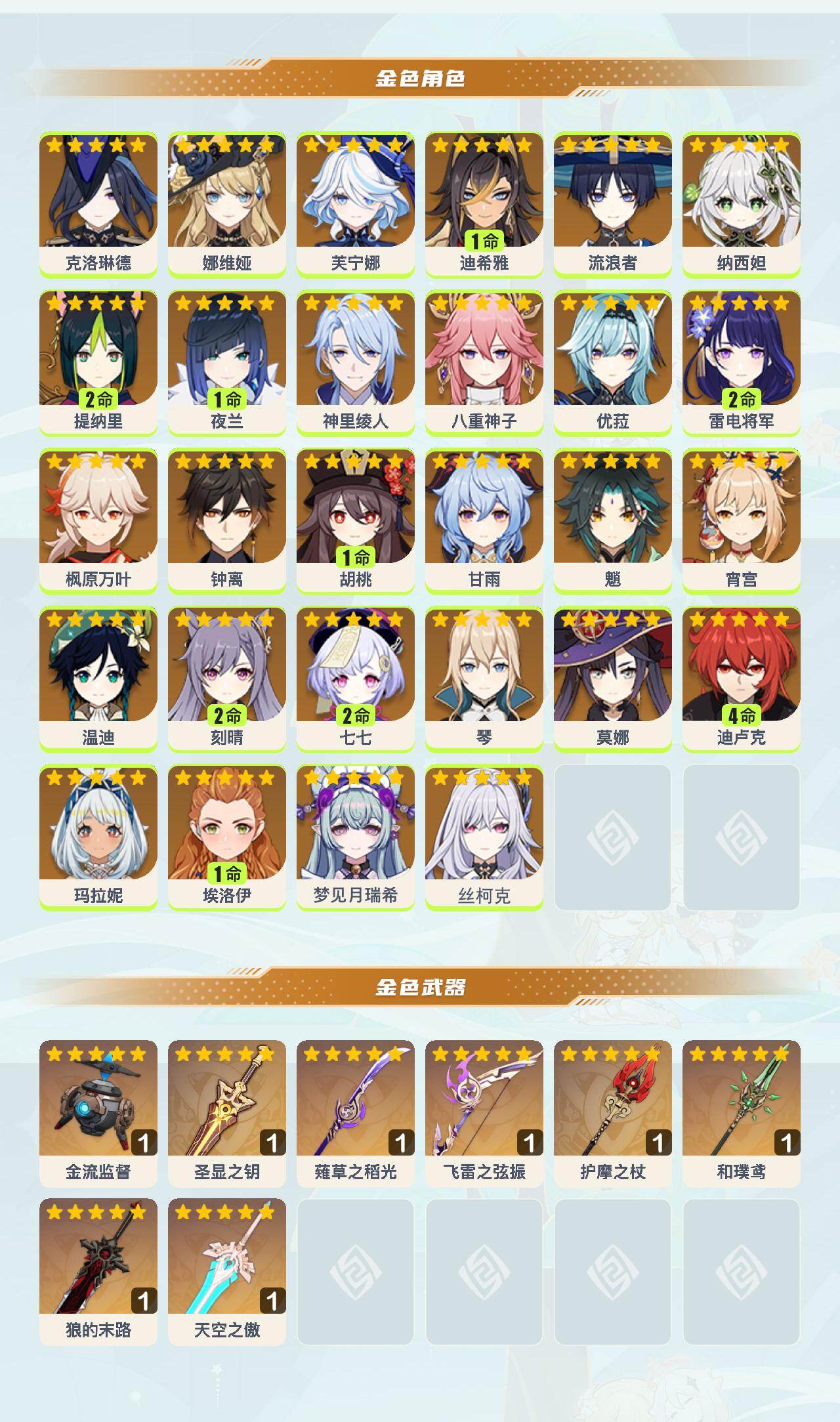 YSEY43590原神账号详情图3 YSEY43590原神账号详情图3