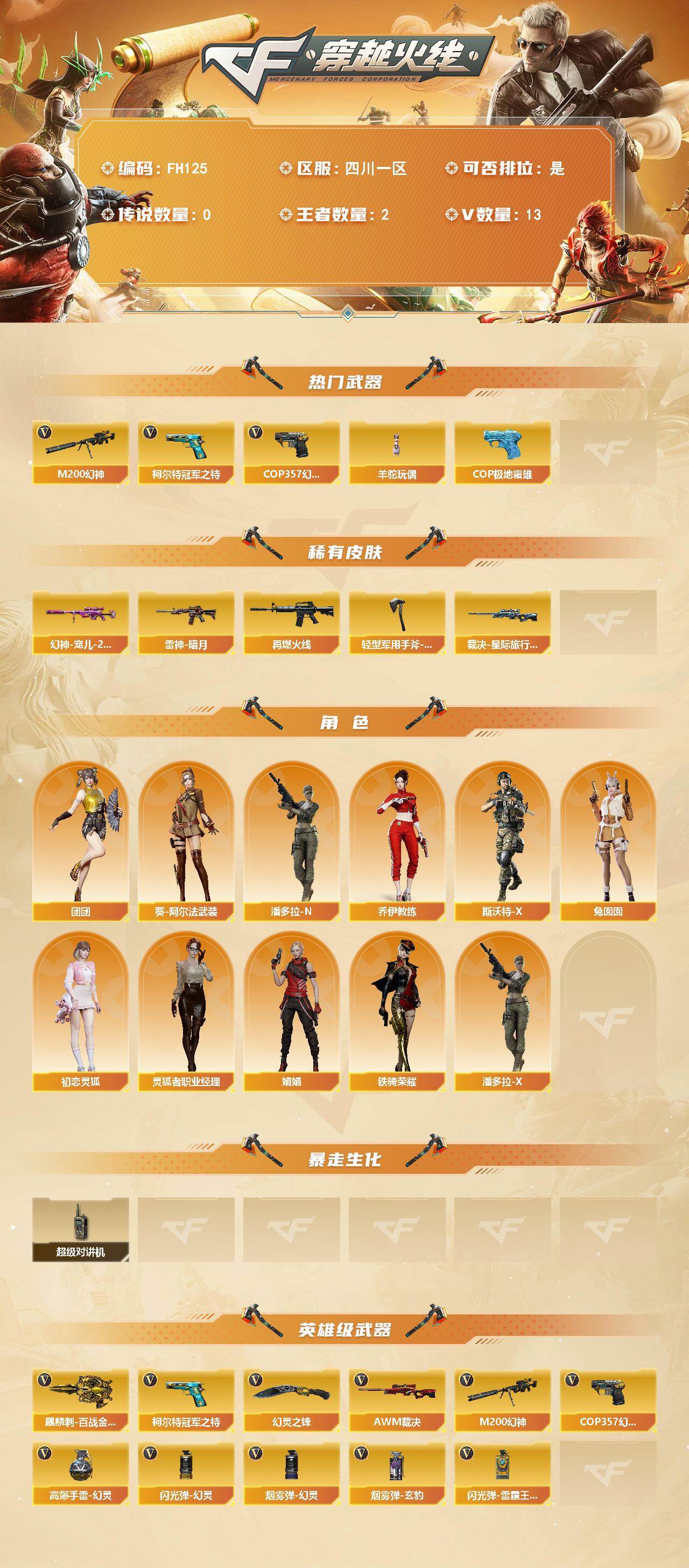 CFQM463703穿越火线账号详情图3 CFQM463703穿越火线账号详情图3