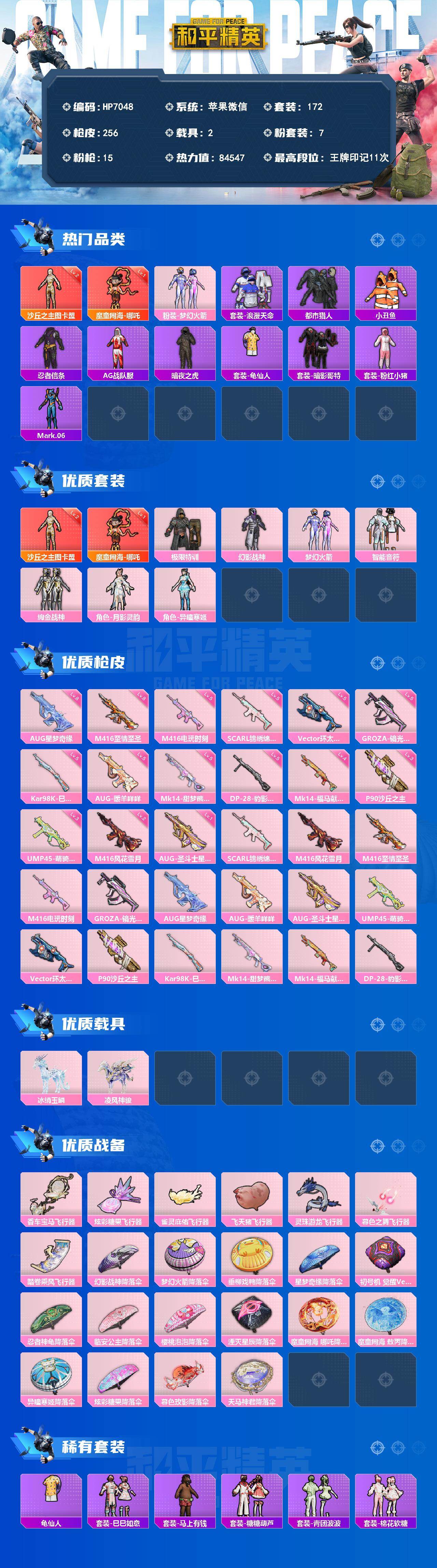 和平精英账号苹果微信素材号-地铁满天赋-图卡盟2级/哪吒/AUG星梦8级/M4至情至圣8级/AUG暖羊咩咩5级/M4电玩