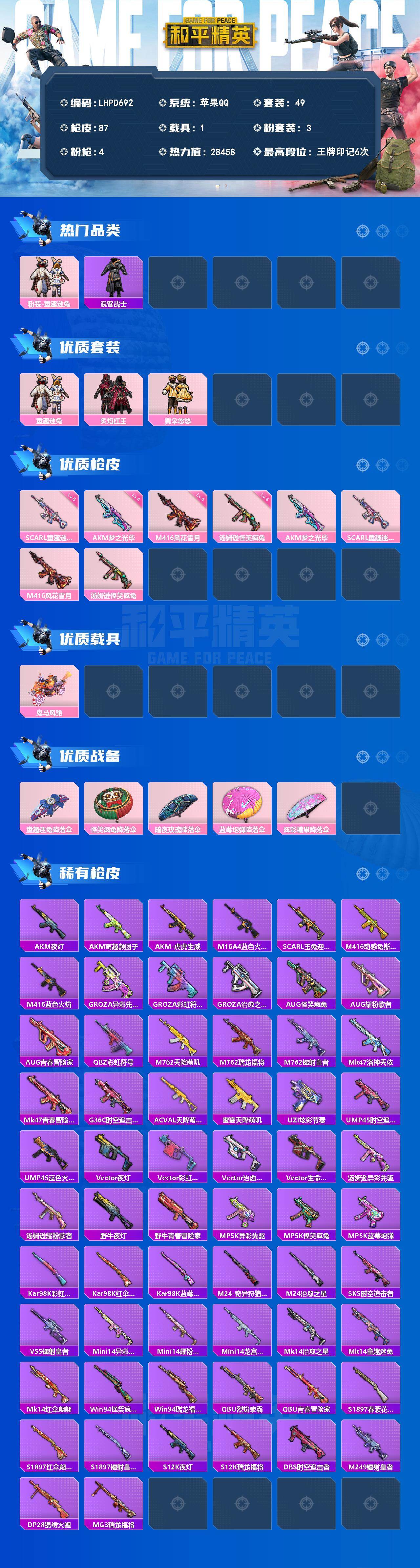 HPLX4137586和平精英账号详情图2