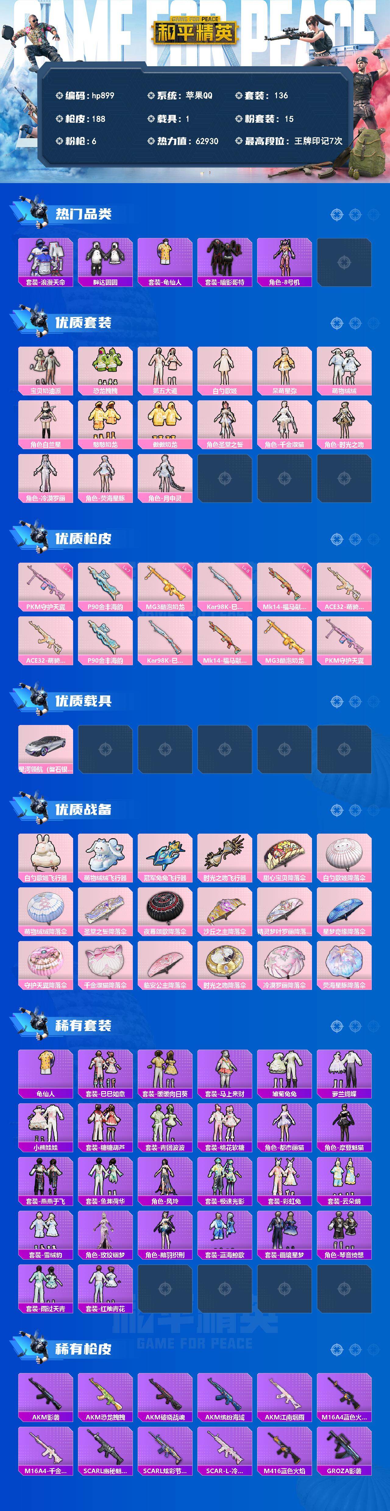 HPLX4137957和平精英账号详情图2