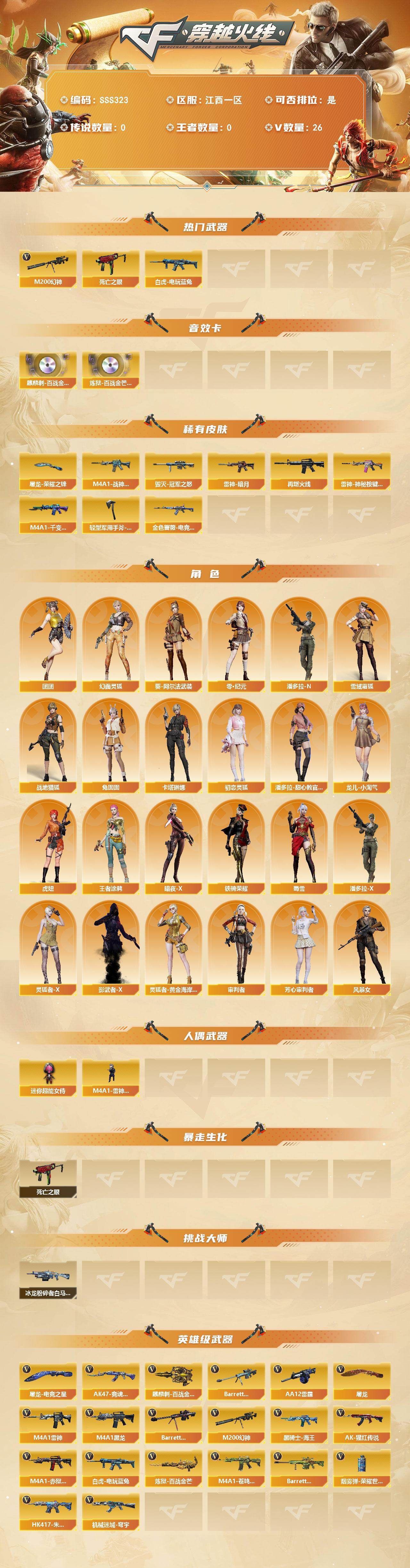 CFLX464021穿越火线账号详情图2