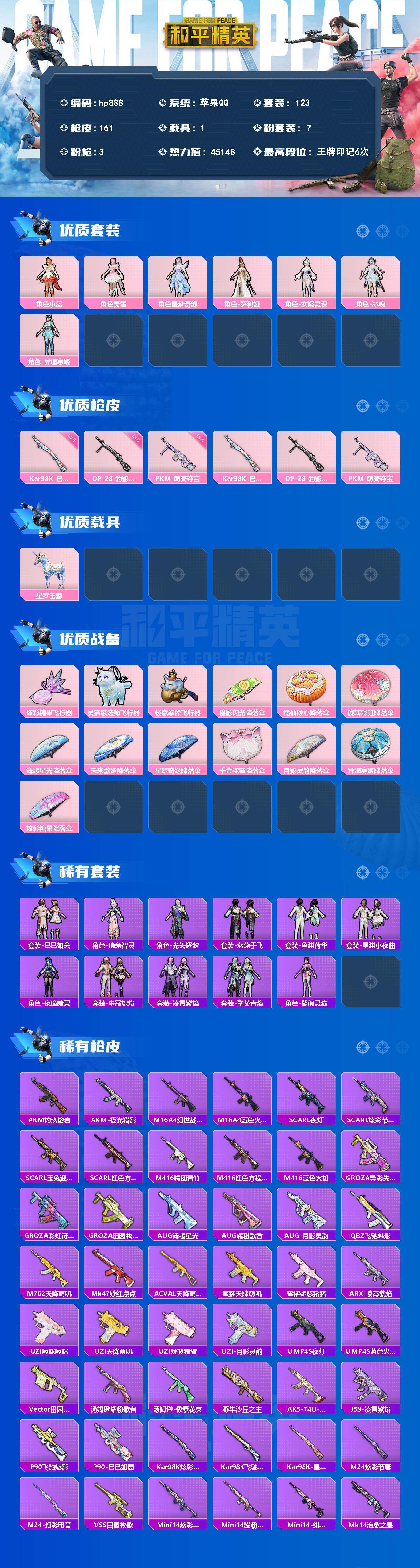 HPLX4136200和平精英账号详情图2