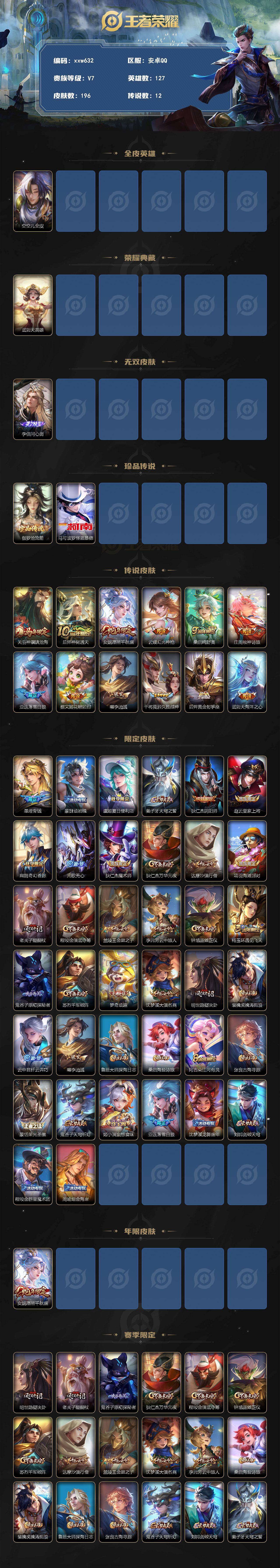 WZQM4250830王者荣耀账号详情图3 WZQM4250830王者荣耀账号详情图3