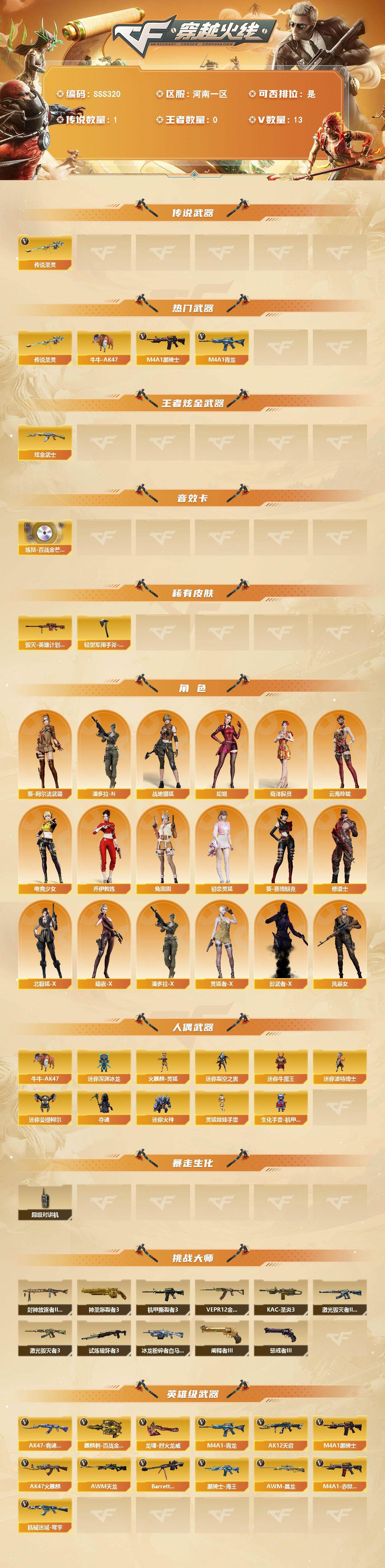 CFLX463713穿越火线账号详情图2