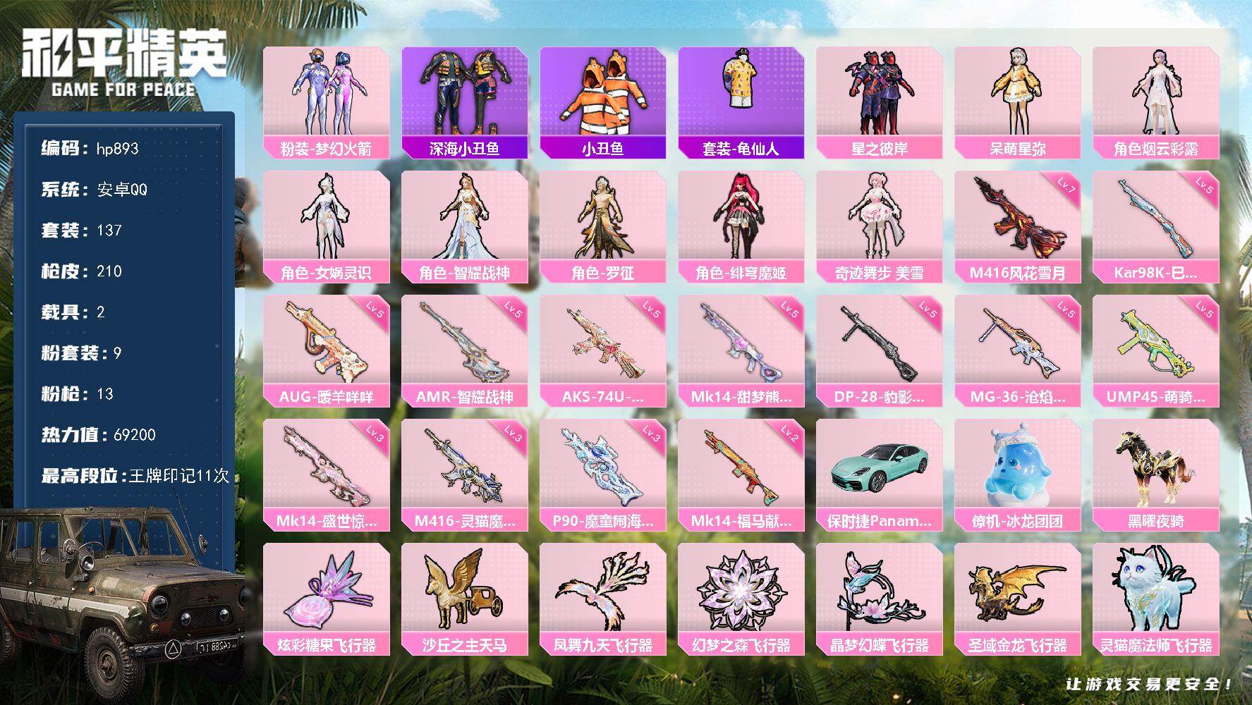 HPLX4136191和平精英账号详情图6 HPLX4136191和平精英账号详情图6