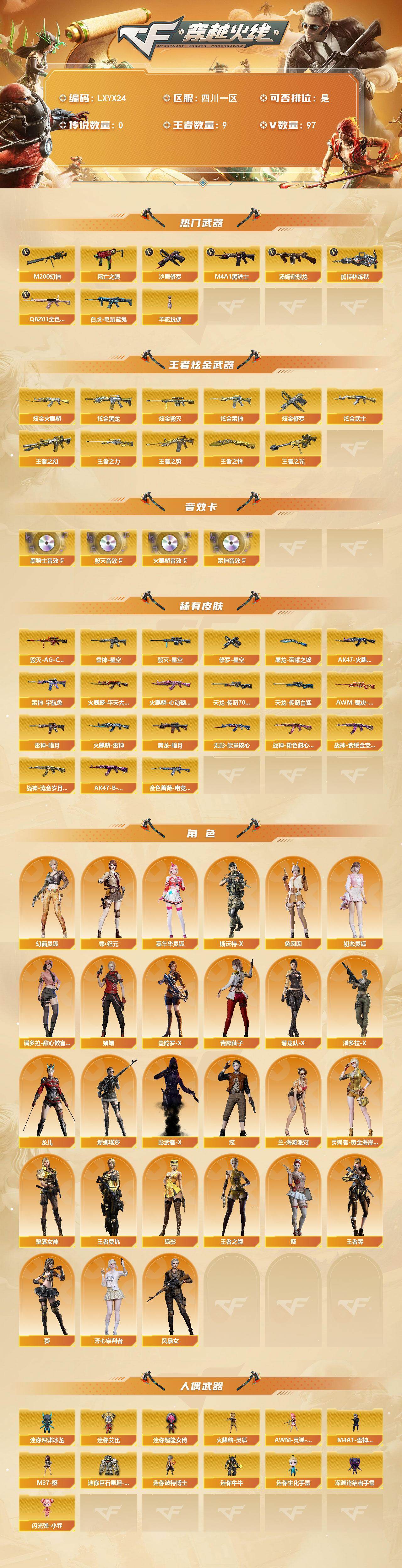 CFLX464018穿越火线账号详情图2 CFLX464018穿越火线账号详情图2