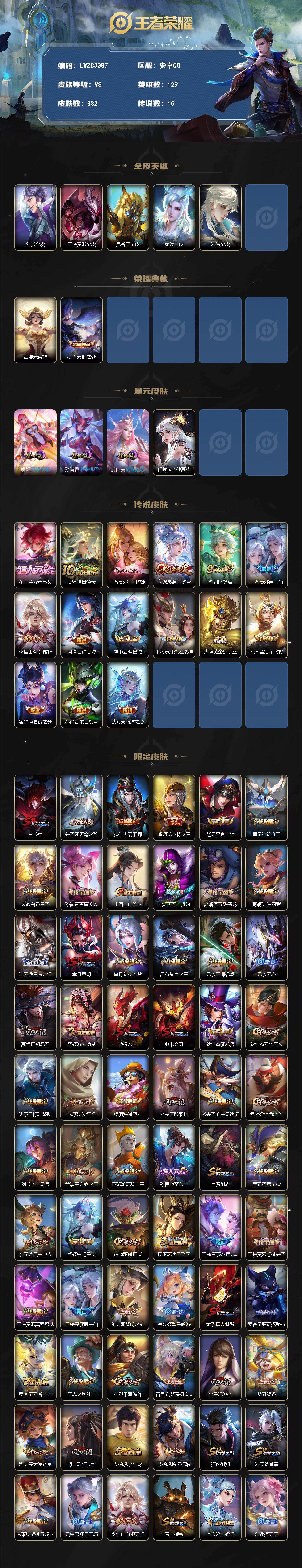 WZLX4251309王者荣耀账号详情图2