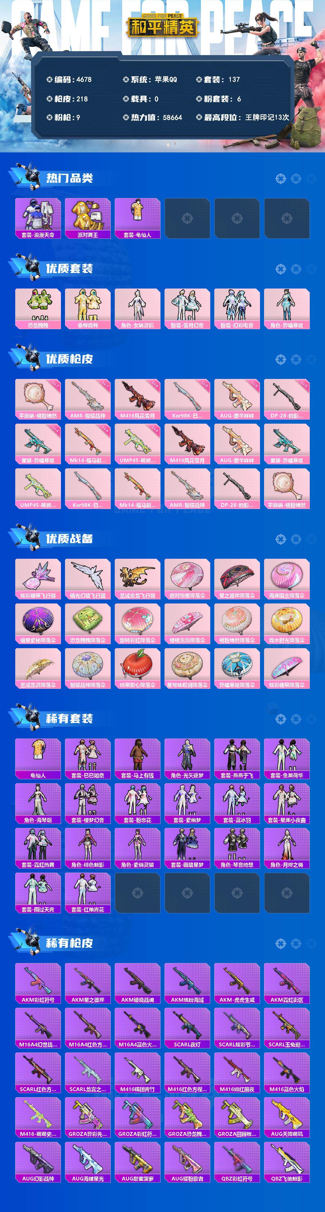 HPLX4136868和平精英账号详情图2